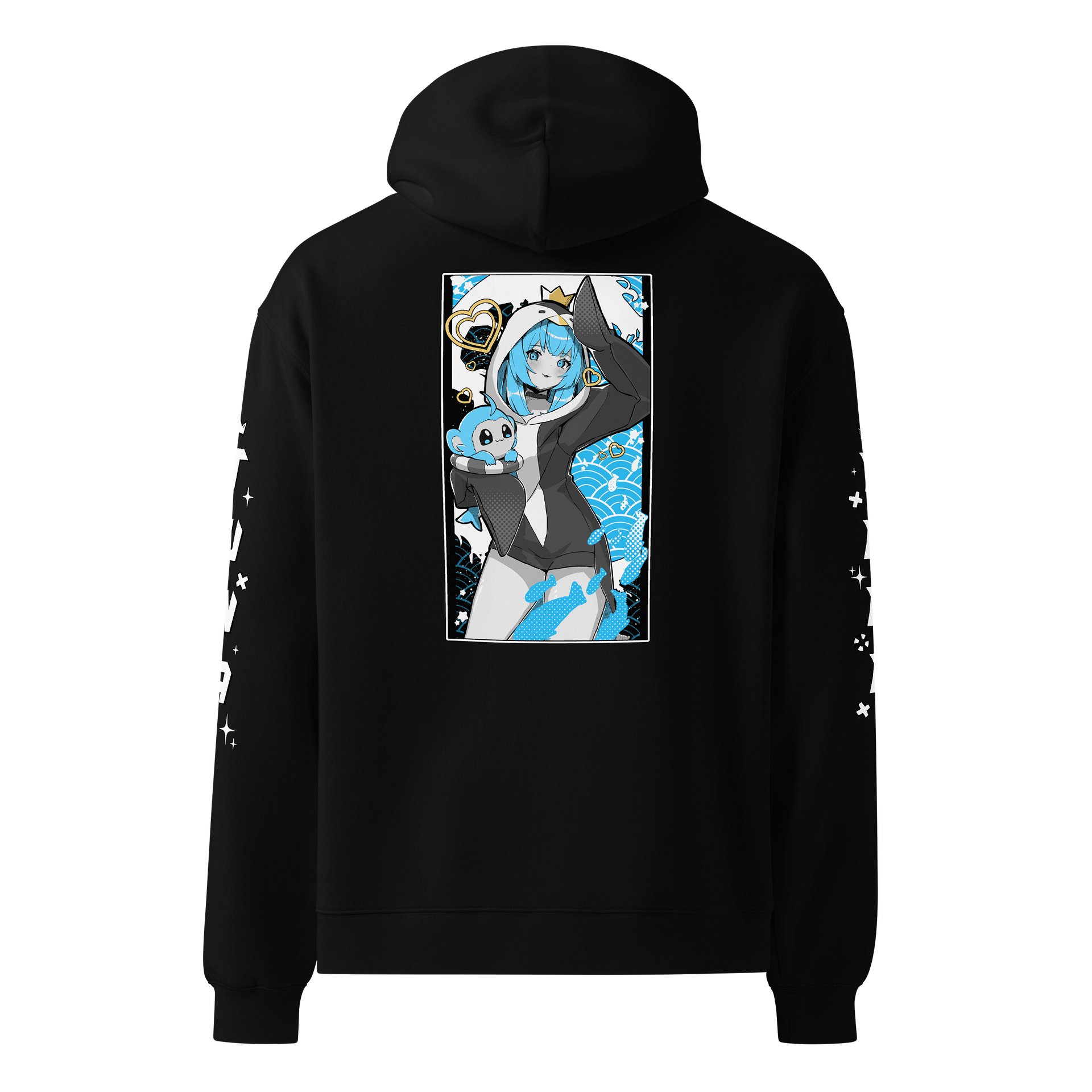 Black & Blue Hoodie Oversized Premium Unisex product image (4)