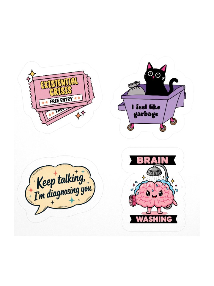 Existential Crisis Starter Pack | 4-Piece Psychology Sticker Set product image (1)