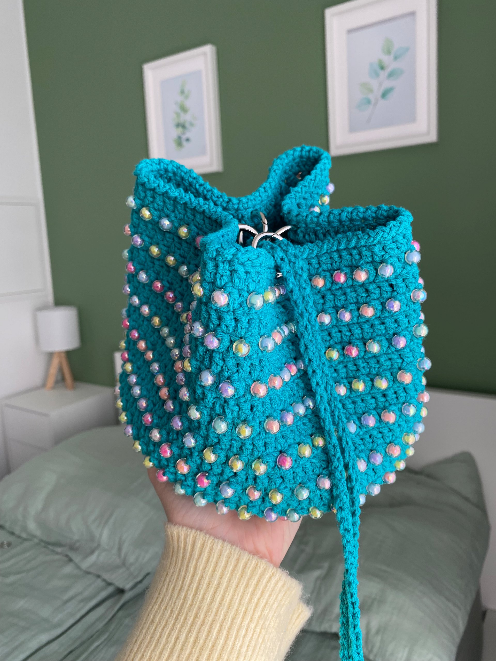 Crochet Pattern Beaded Bag, DIY English video tutorial (PDF pattern) product image (7)