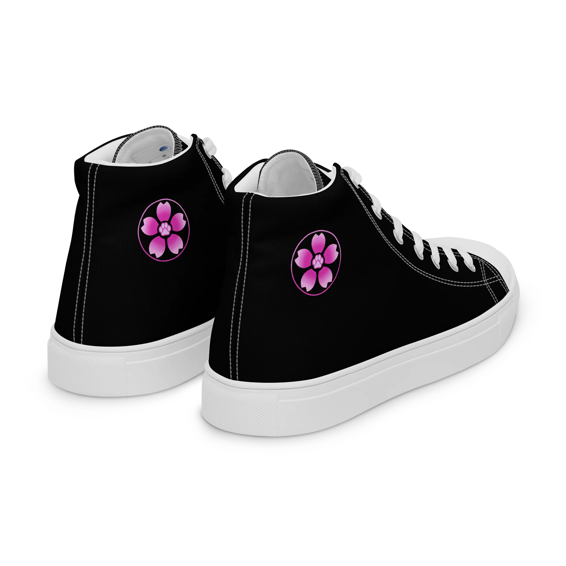 Moo Cherry Pawsom Logo Women's High-Canvas Shoes (Black) product image (7)