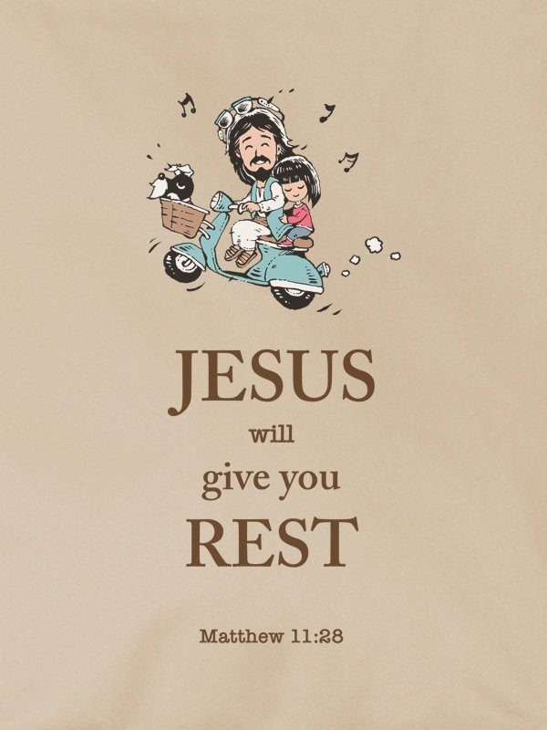 "Jesus will give you rest" eco-friendly tote bag product image (2)