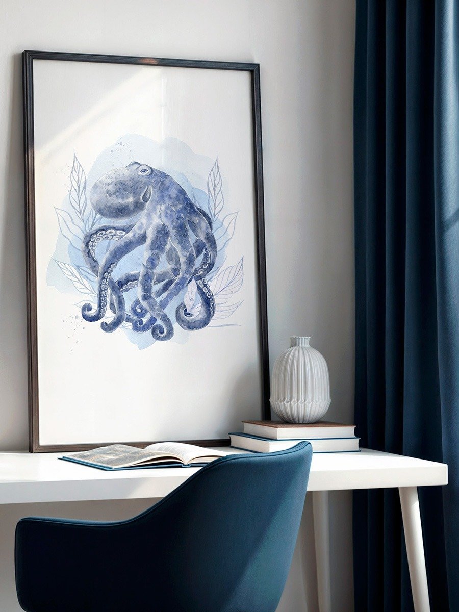 Inky Octopus Blue Toned Print product image (1)