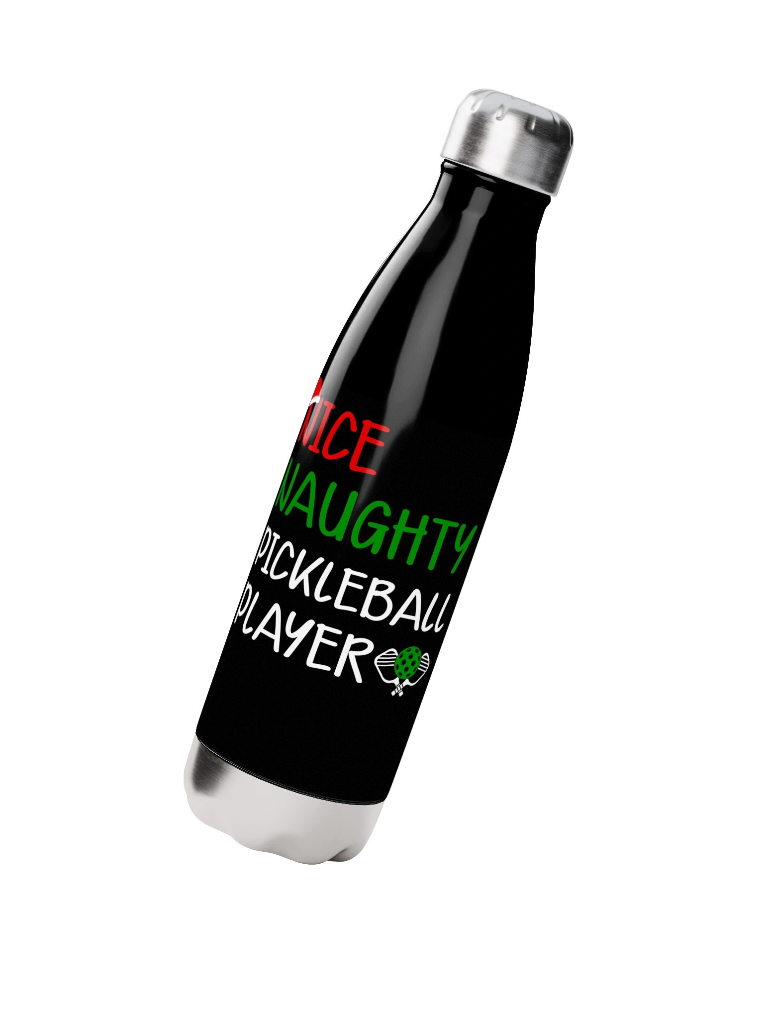 Nice Naughty Pickleball Player Water Bottle – Christmas Pickleball Water Bottle product image (2)