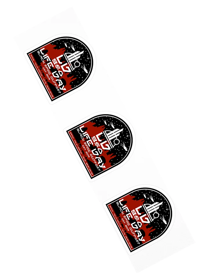 Sheet of 3 Life Day Black Spire Outpost logo stickers product image (2)