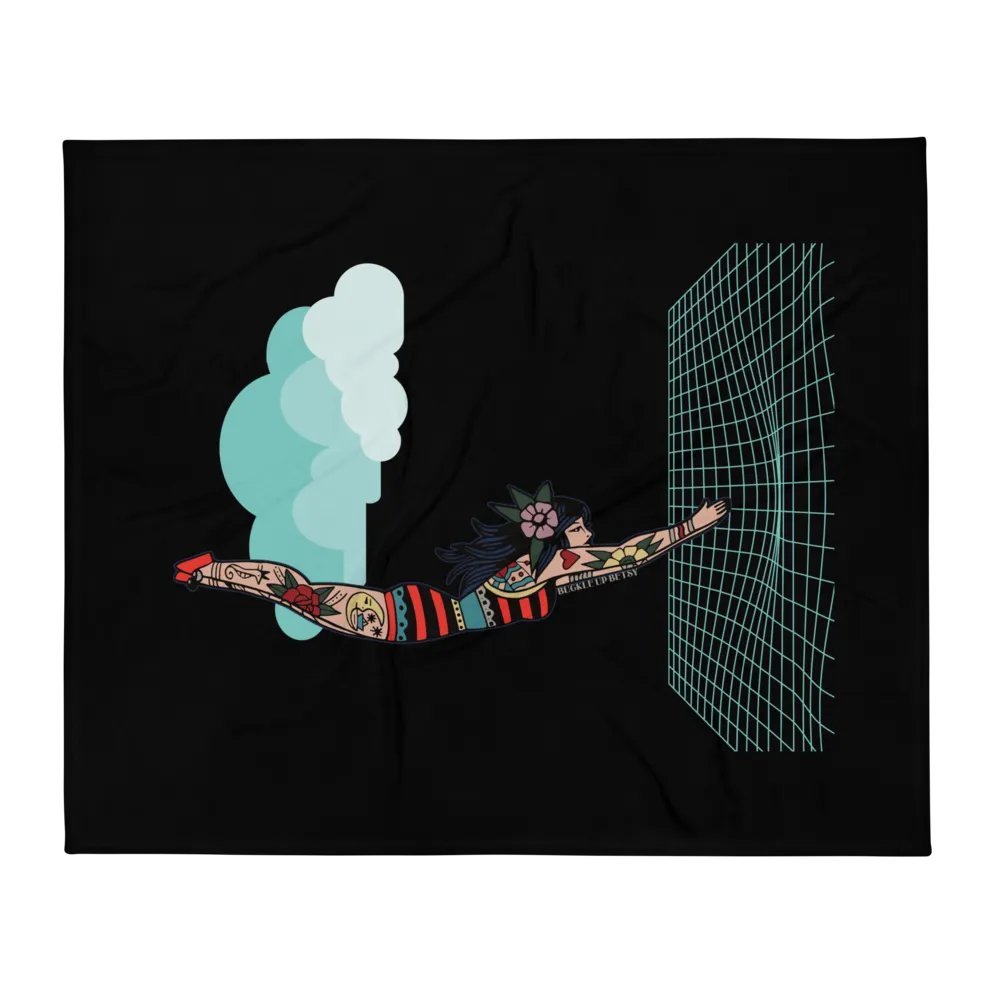 Sky Diving Lady Tattooed Blanket Throw product image (3)