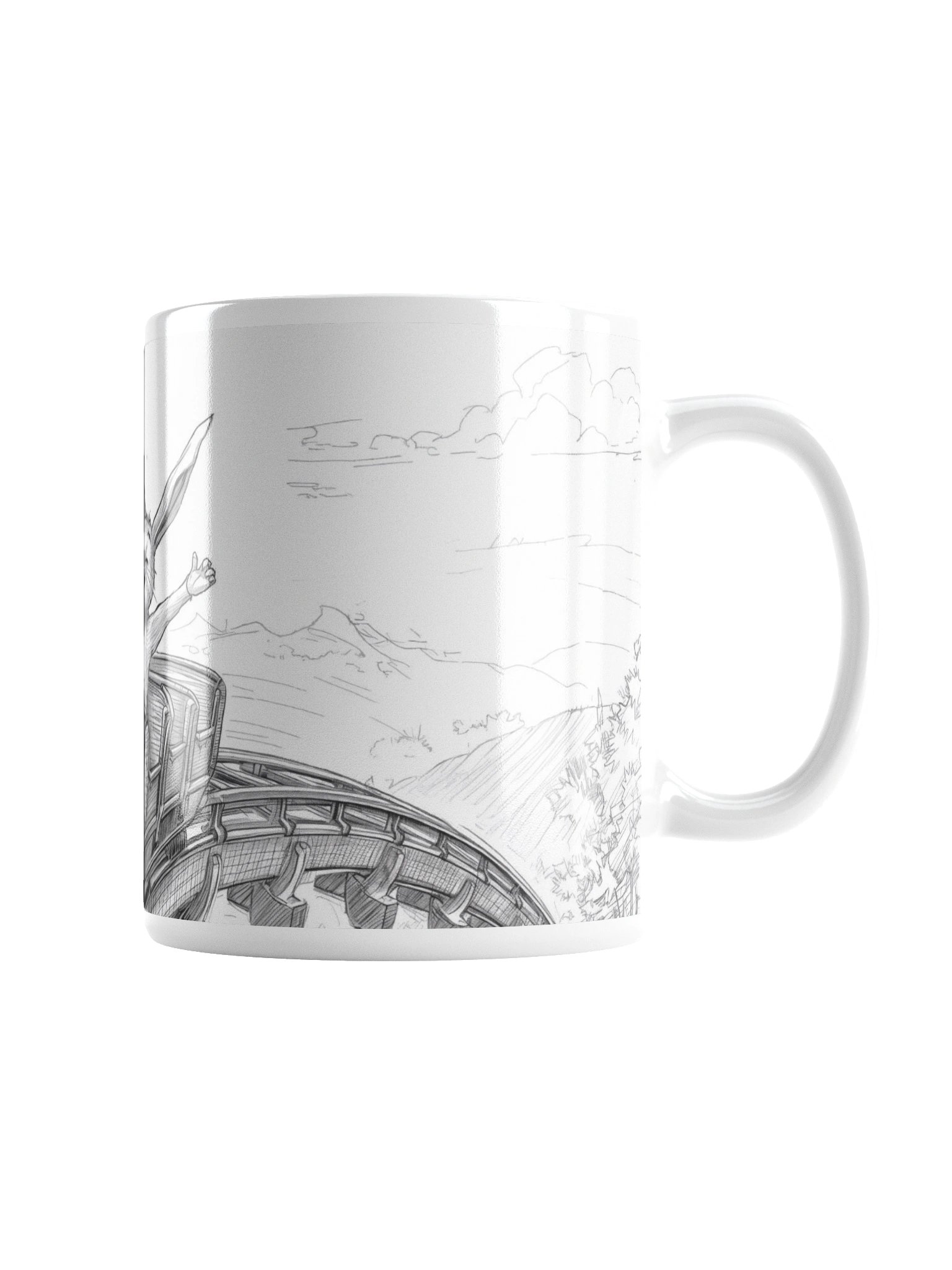 Roller Coaster Bunny Mug – Cute Rabbit Ride Coffee Cup for Theme Park Lovers product image (3)