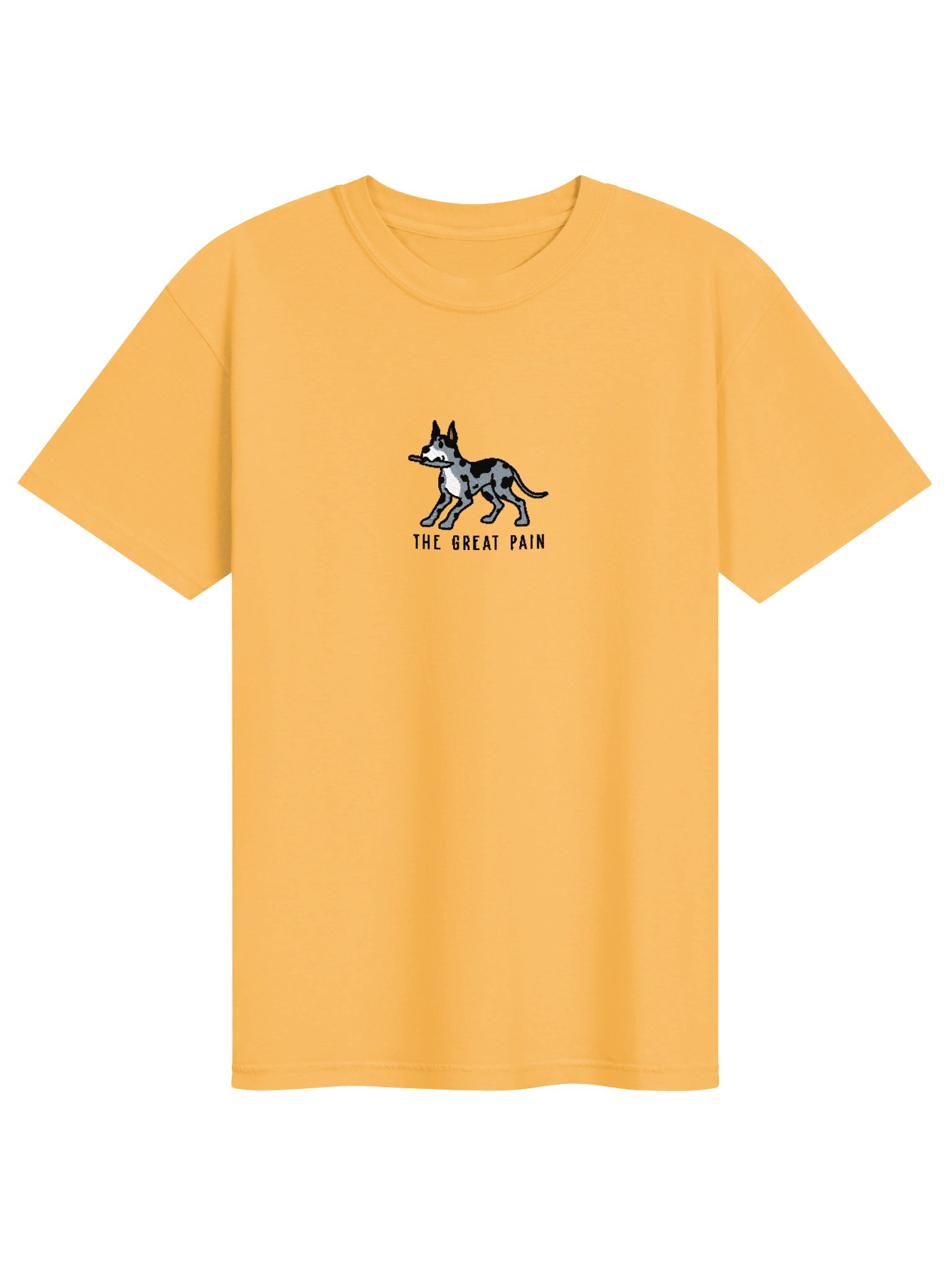The Great Pain Funny Chibi-Style Embroidered T-Shirt for Great Dane(Blue Merle, Cropped Ears) Owners product image (73)
