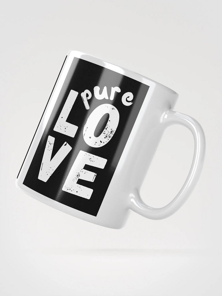 Pure LOVE Black and White on white glossy Mug product image (2)