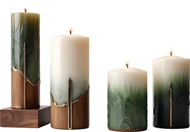 Luxe Botanique – Verdant Serenity Candle Set PNG product image (1)