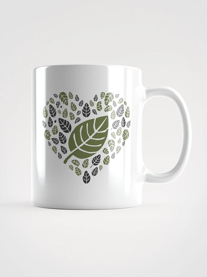 Heartfelt Leaves White Glossy Mug product image (3)