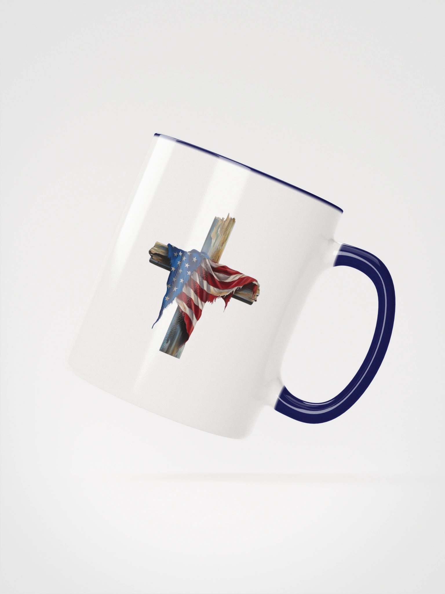 American Flag Cross Coffee Mug – Patriotic Faith Drinkware product image (2)