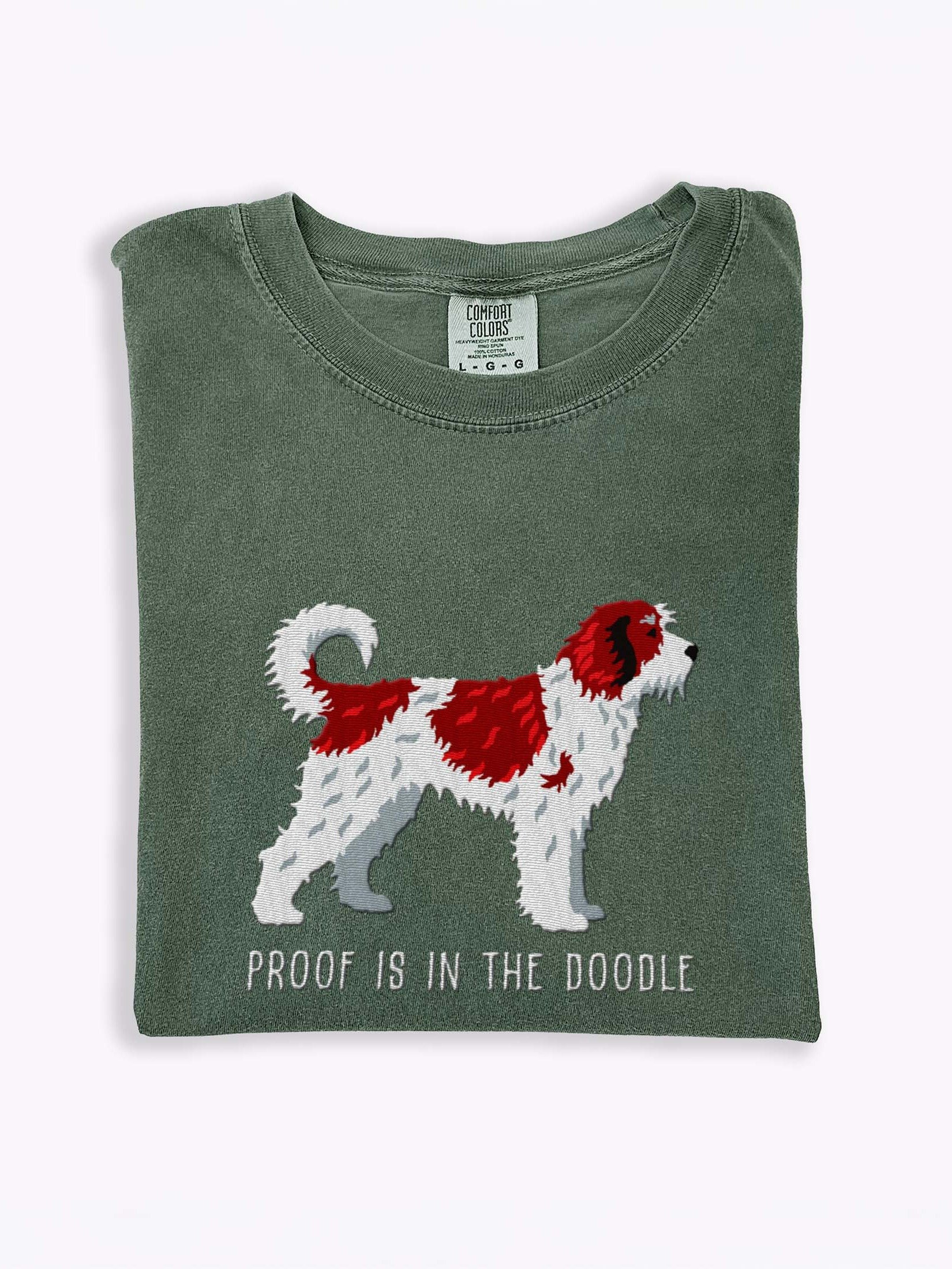 Proof Is in the Doodle T-Shirt(Embroidered) of a Doodle(Chocolate & White) product image (1)