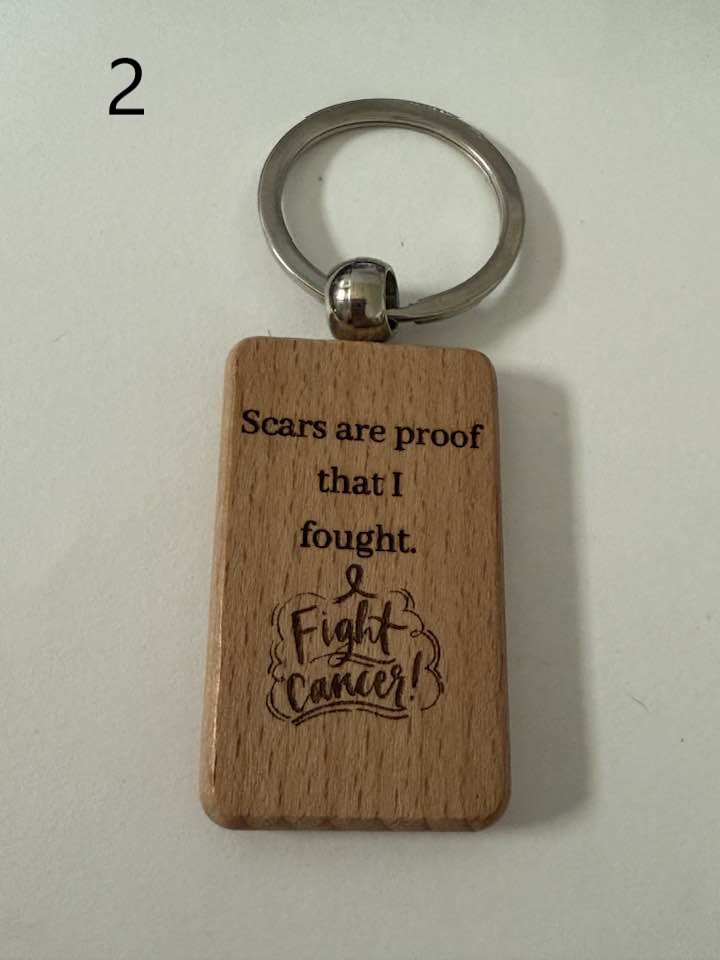 Wooden Engraved Illness Awareness Keychains | Chronic Pain, Cancer, & More (1) product image (2)