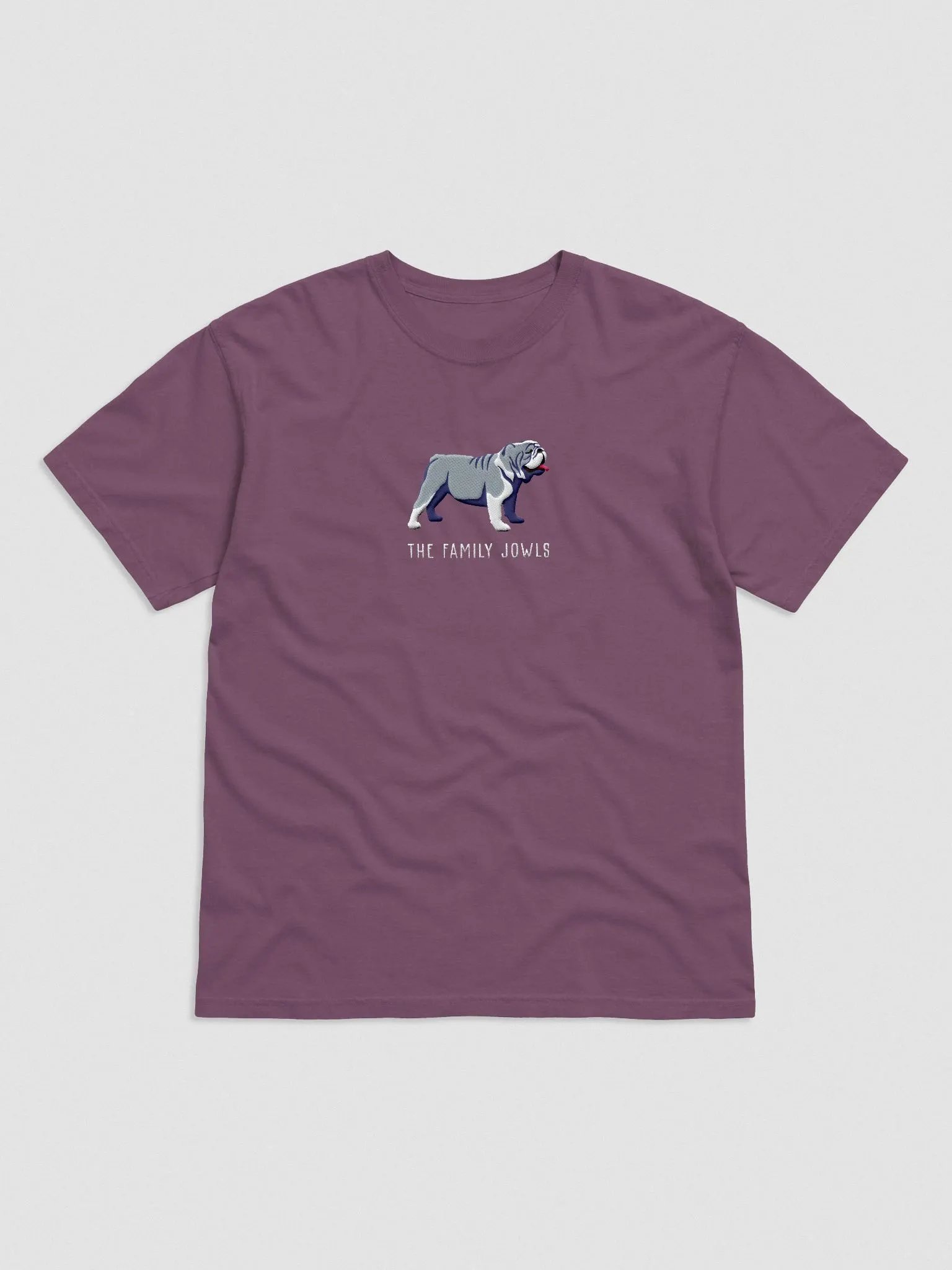 The Family Jowls T-Shirt(Embroidered) of an English Bulldog(Blue) product image (4)