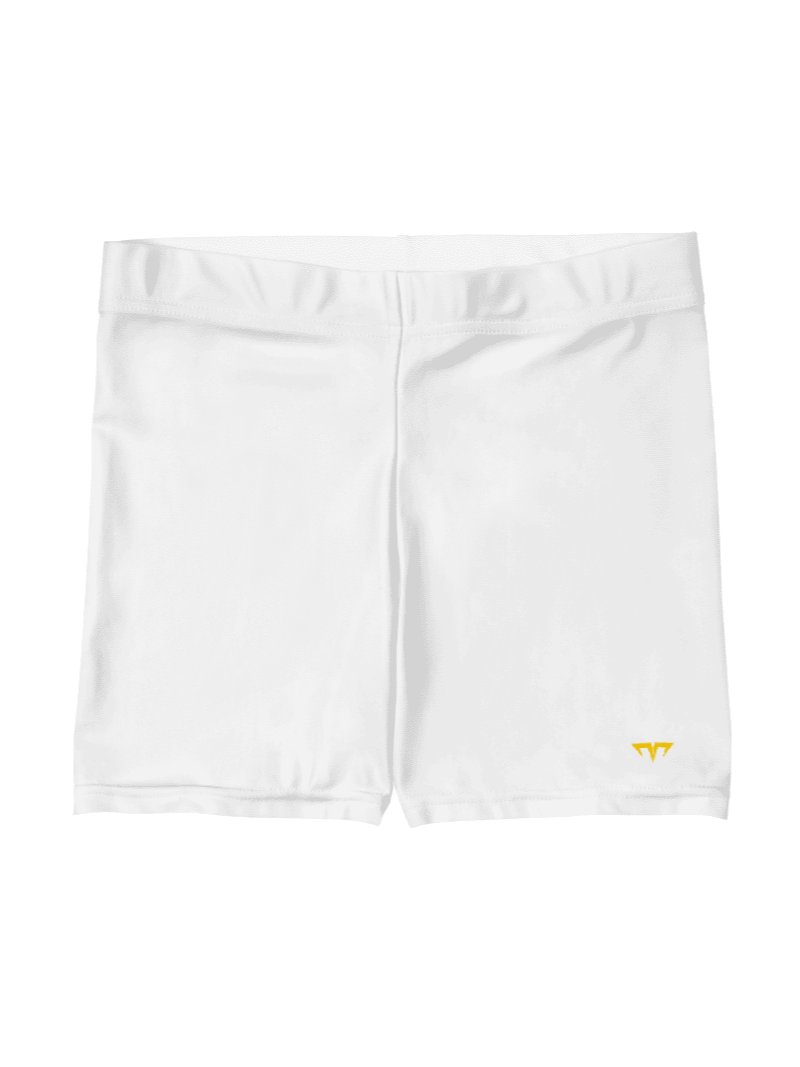 Women's Activewear - Slip Shorts White - Printed Gold Logo product image (1)