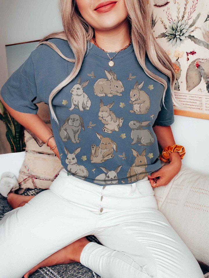 Cute Bunny Shirt – Adorable Rabbit Cottagecore Graphic Tee for Animal Lovers product image (2)