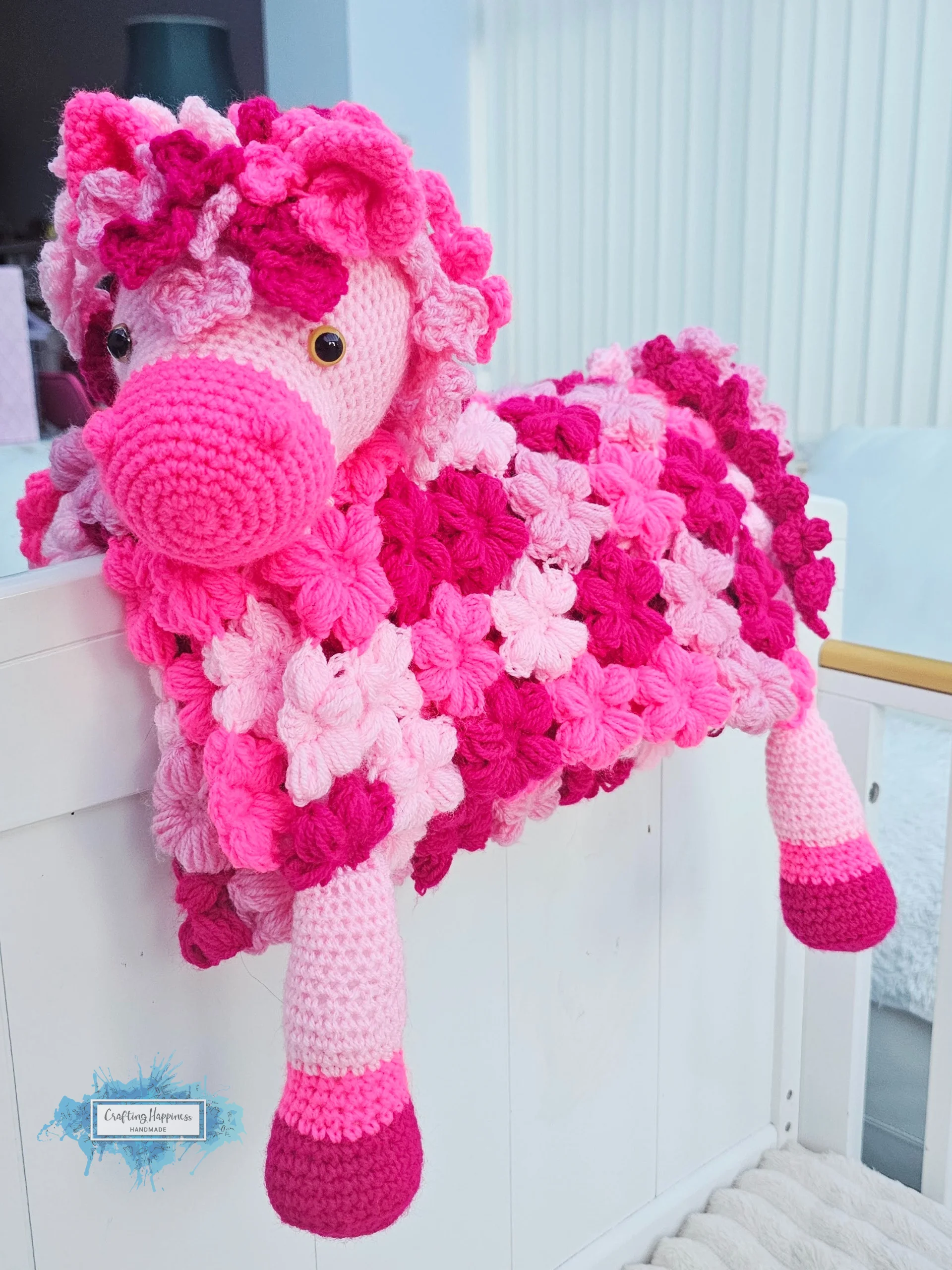 Pink Pony Baby Blanket Crochet Pattern | Folding Farm Horse Toy (PDF) product image (4)