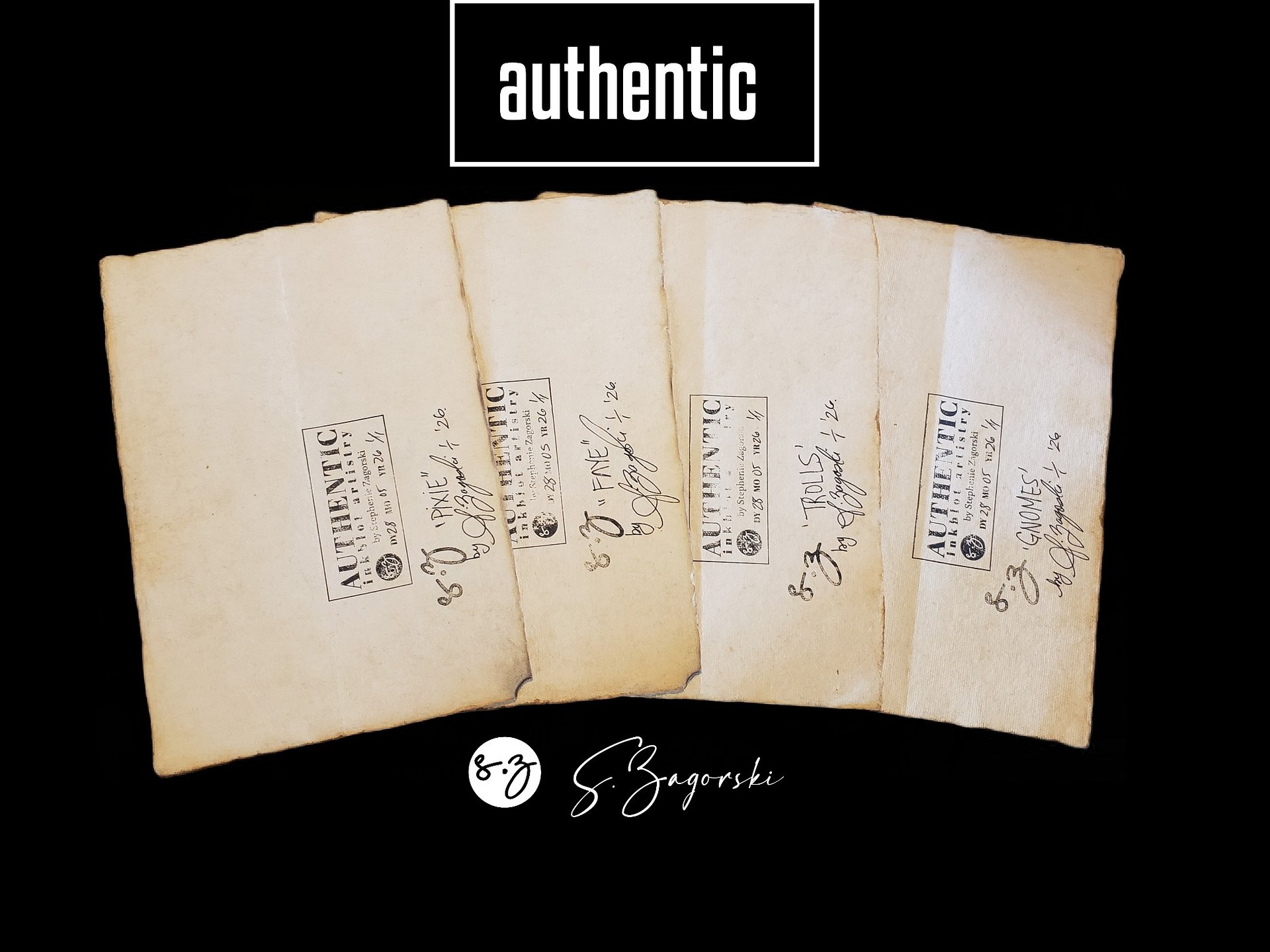 4 Ancient Elementals | Gnomes, Faye, Pixie, Trolls | Inkblot Paper Scrolls product image (3)