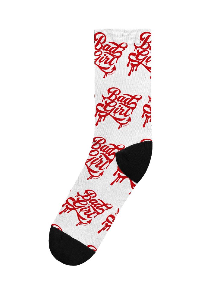 Bad Girl White Socks (Red Text) product image (1)