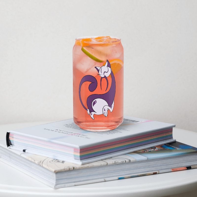 Calming Purple Cat Can-Shaped Glass product image (9)