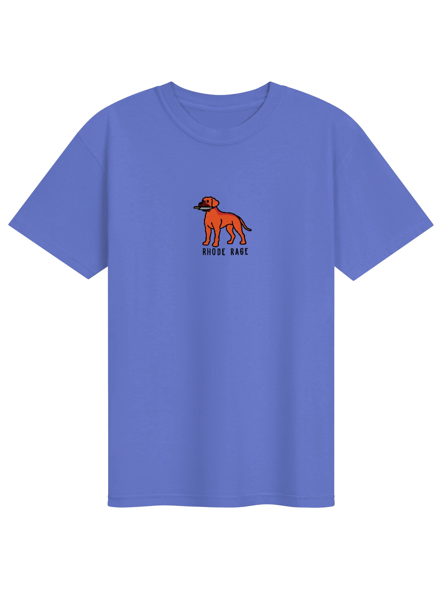 Rhode Rage Funny Chibi-Style Embroidered T-Shirt for Rhodesian Ridgeback(Red) Owners product image (37)