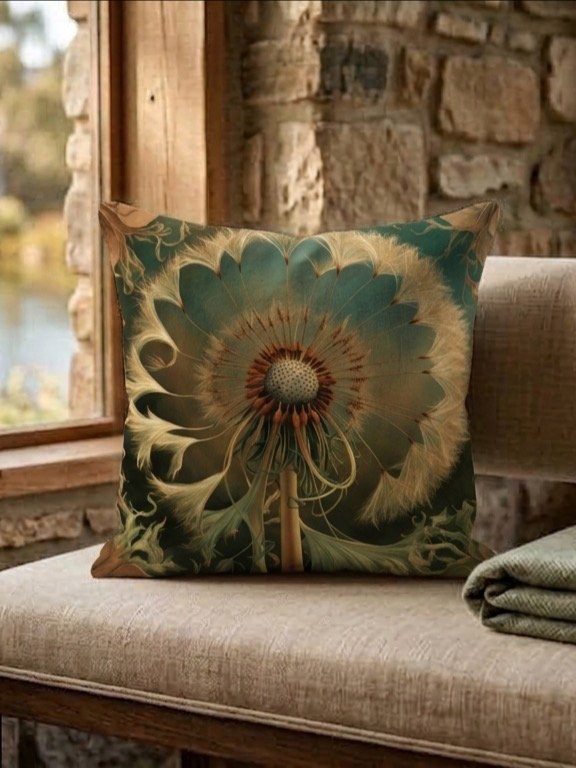 Golden Dandelion Art Nouveau Pillow product image (1)