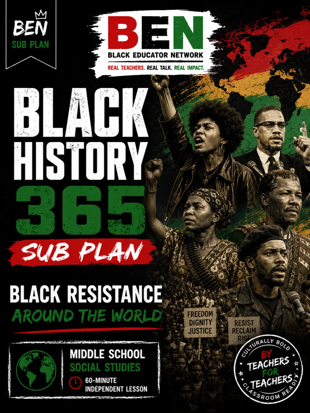 Black History 365 Sub Plan: Black Resistance Around the World| Middle School Social Studies | 60-Minute Lesson product image (1)