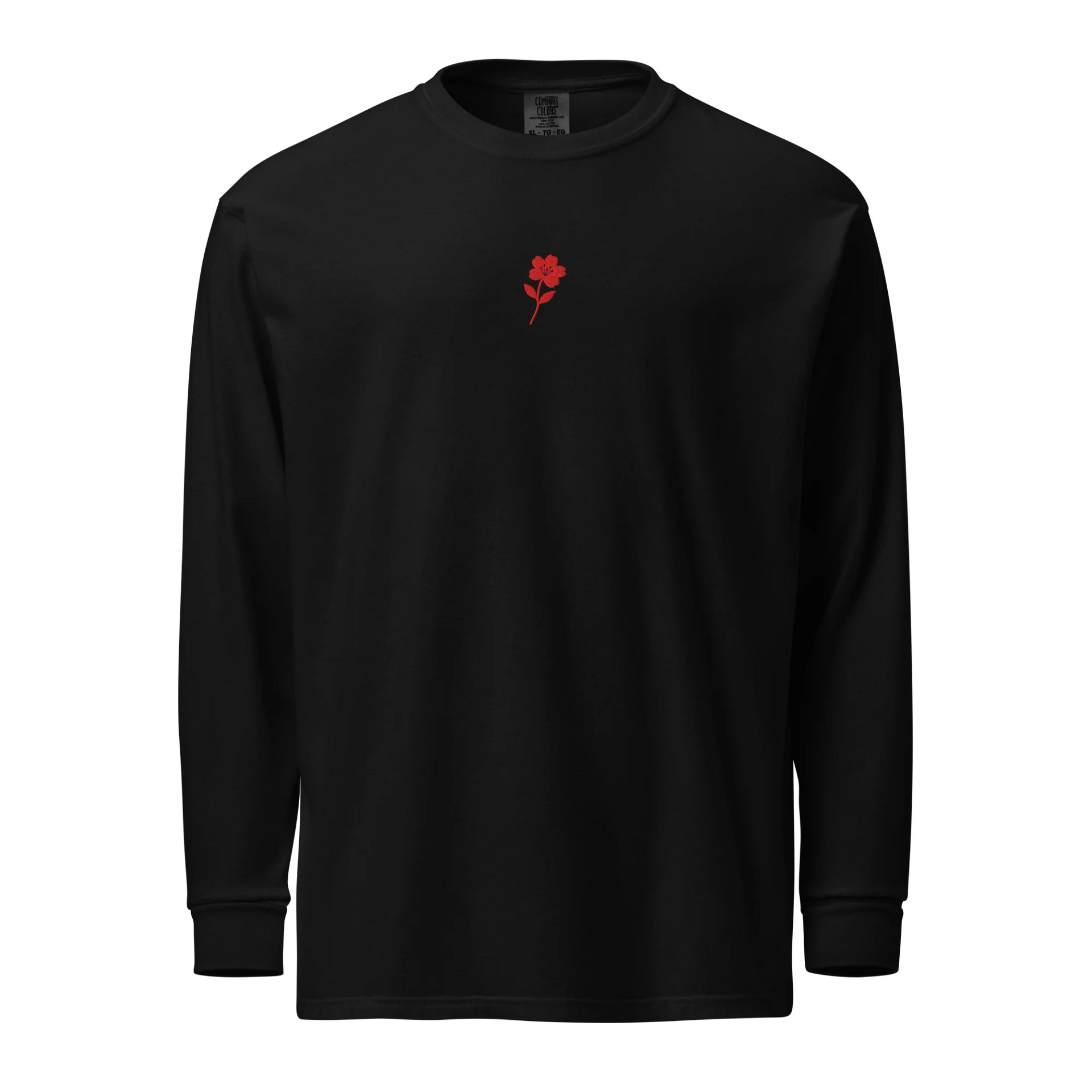 CHERRY BLOSSOM BLOOD RED LOGO EMBROIDERED LONG SLEEVE T-SHIRT product image (1)