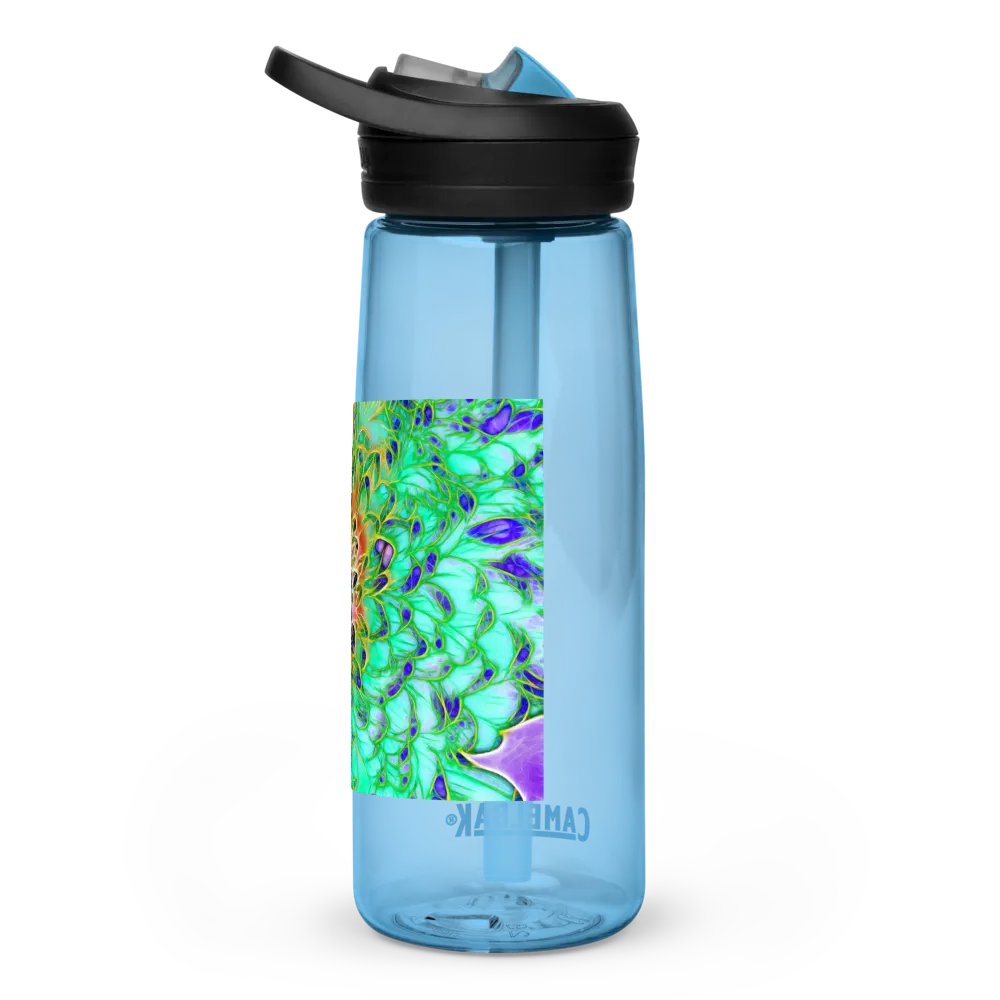 Peacock Chrysanthemum Sports Water Bottle product image (4)