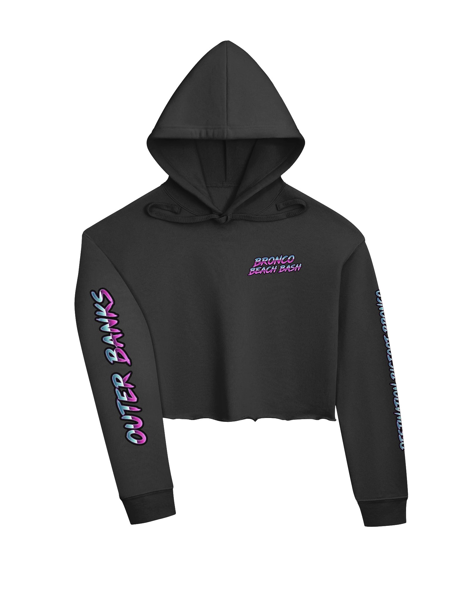 2026 Bronco Beach Bash OBX / Destination Bigfoot Bronco Collab | Bella+Canvas Fleece Women's Crop Hoodie (Multiple Colors Available) product image (5)