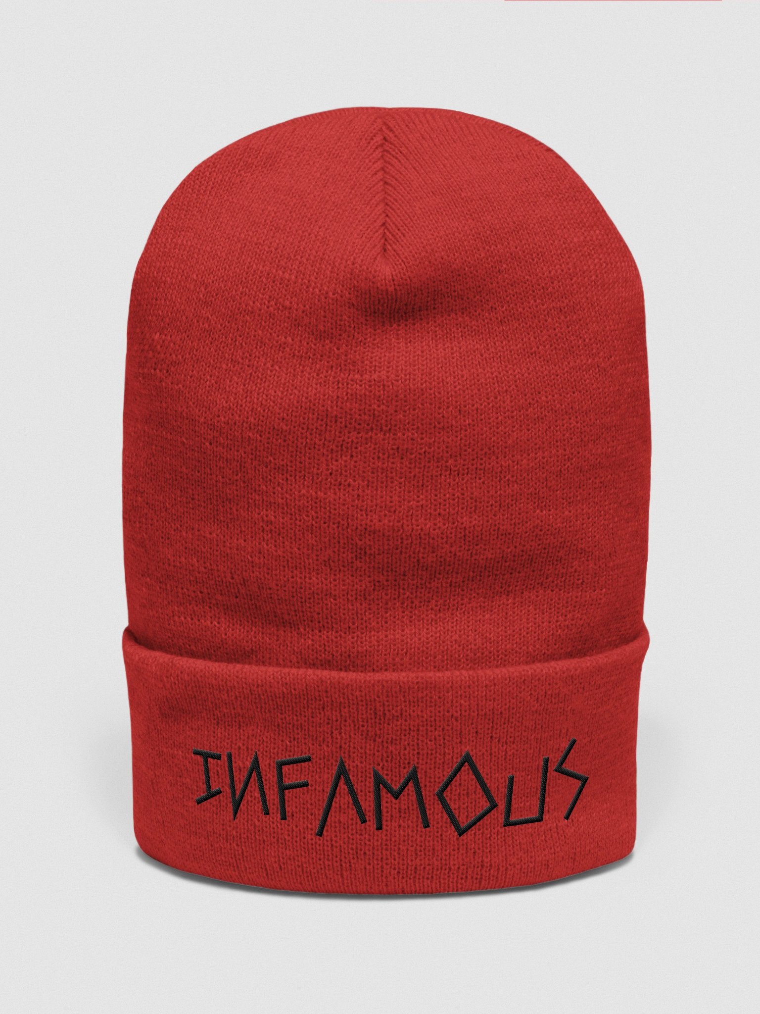INFAMOUS - Black Text Cuffed Beanie product image (1)