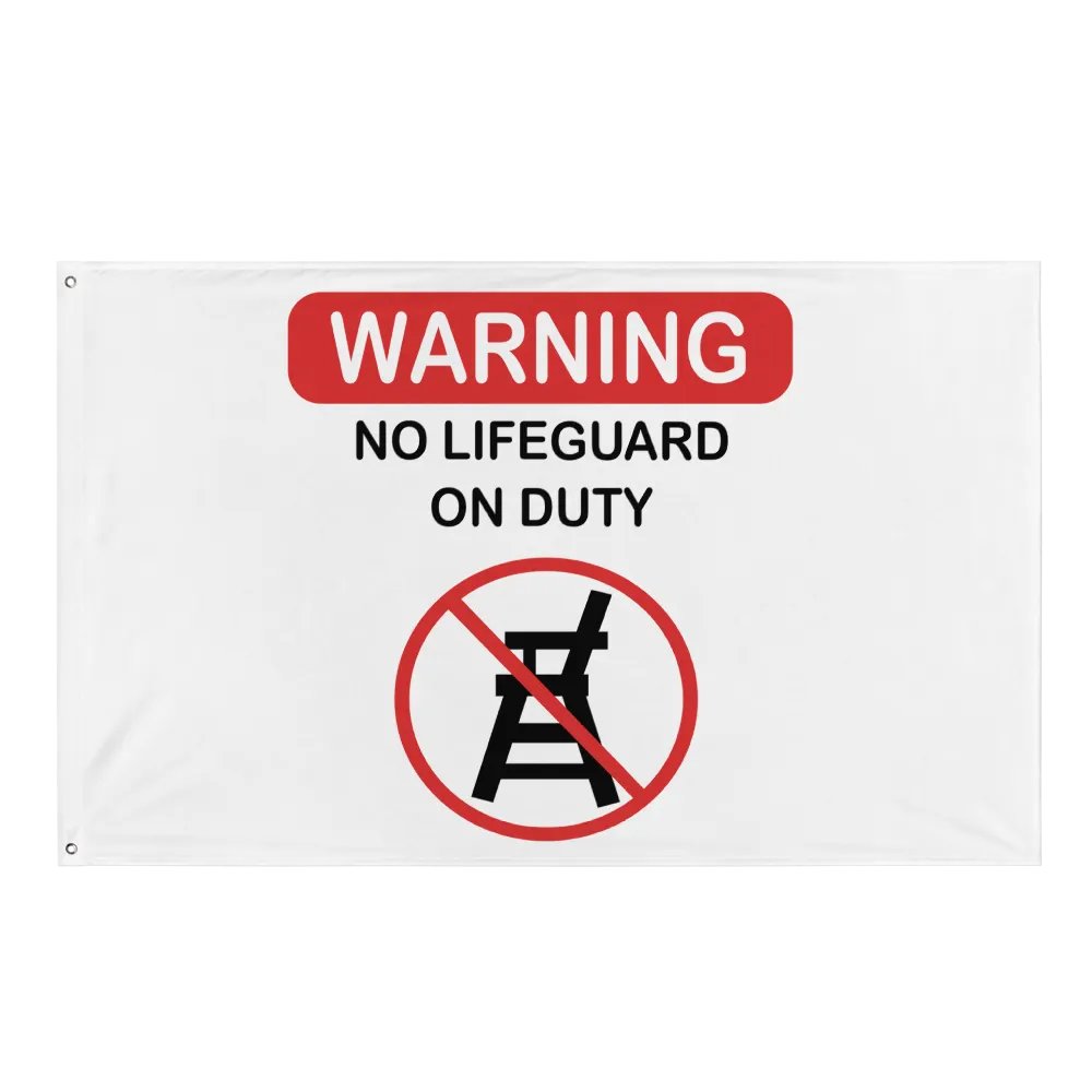 Warning Sign All-Over Print Flag product image (1)