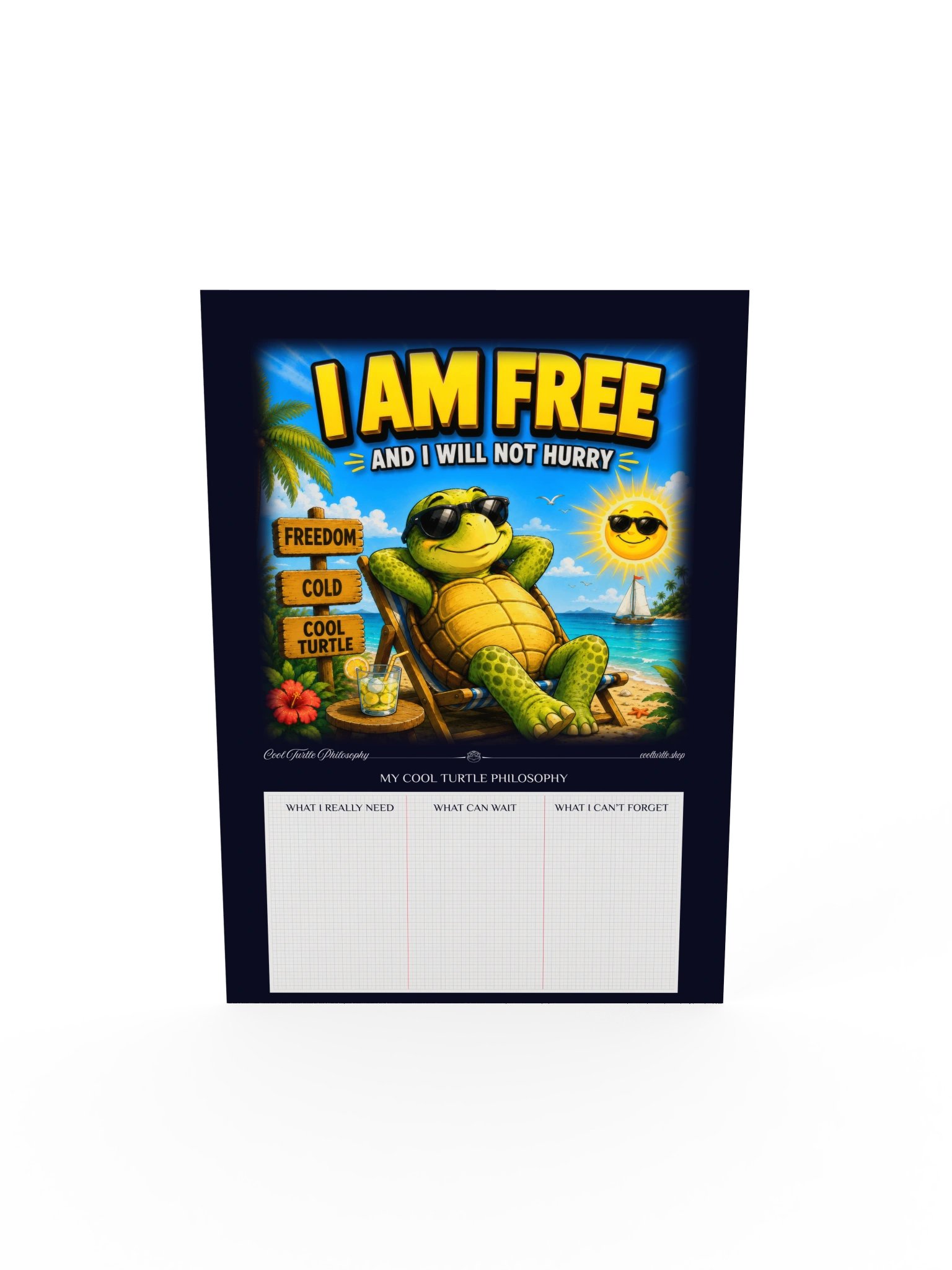 I AM FREE — My Cool Turtle Philosophy Interactive Poster — Deep Navy product image (5)