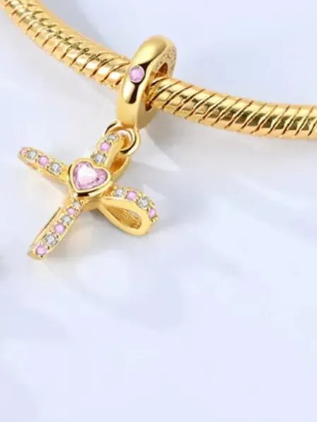 Sterling Silver Gold Cross Charm product image (1)