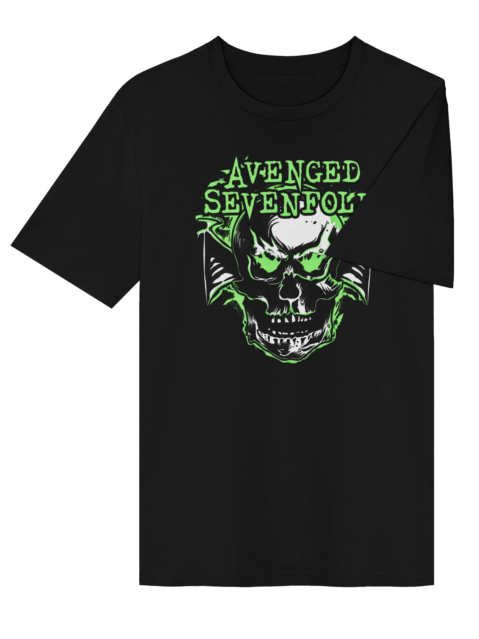 Avenged Sevenfold Deathbat Neon Green T-Shirt | Stanley/Stella Unisex Organic Blank product image (4)
