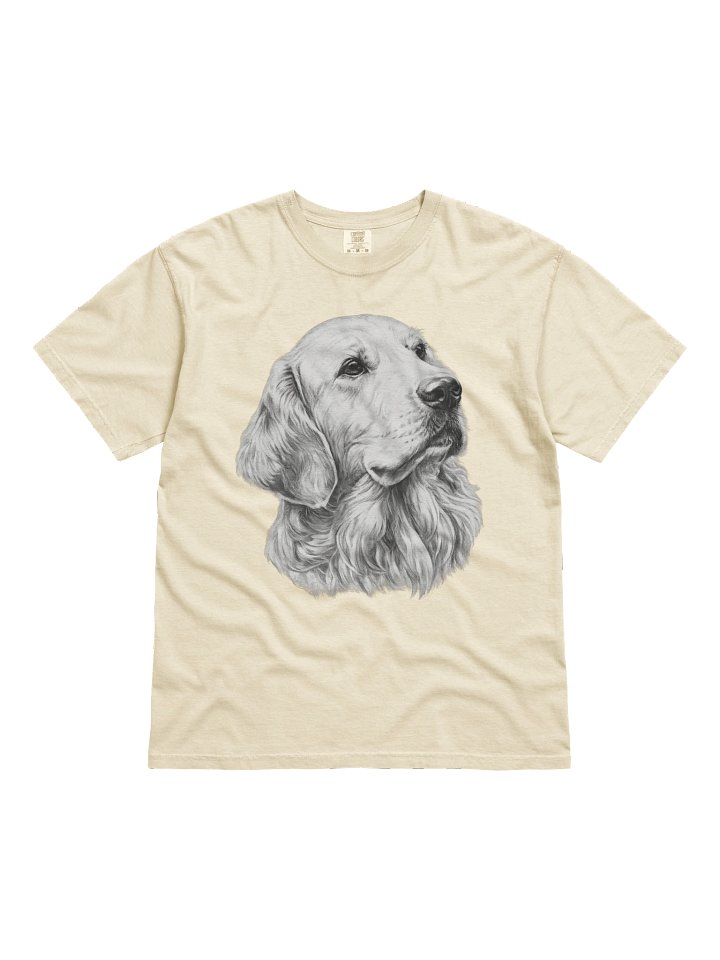 Realistic Golden Retriever Portrait Shirt – Comfort Colors 1717 Vintage Dog Lover Tee product image (2)