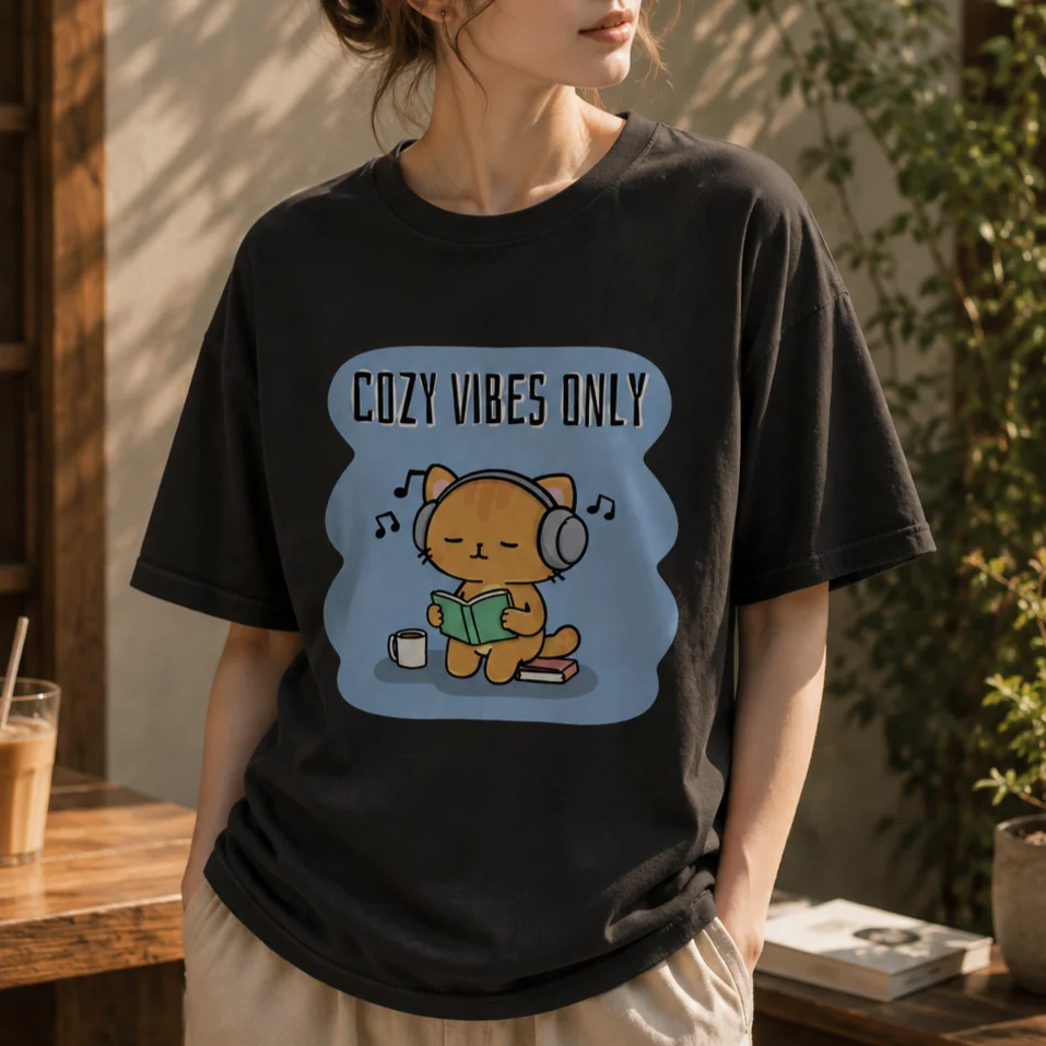 Cozy Vibes Only - Premium Oversized Faded Tee product image (1)