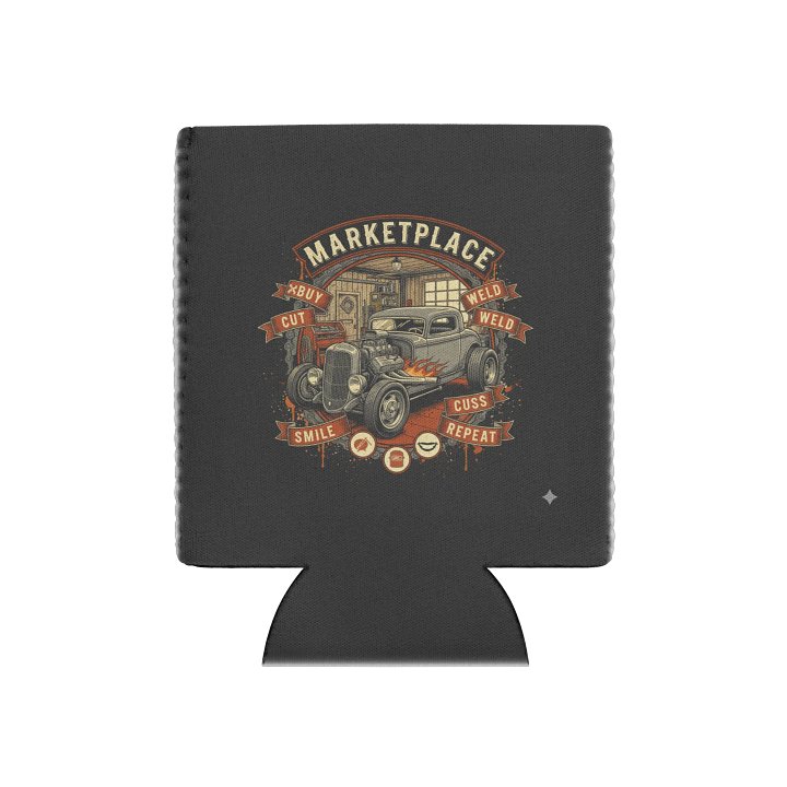 Retro Hot Rod Garage Can Cooler product image (1)