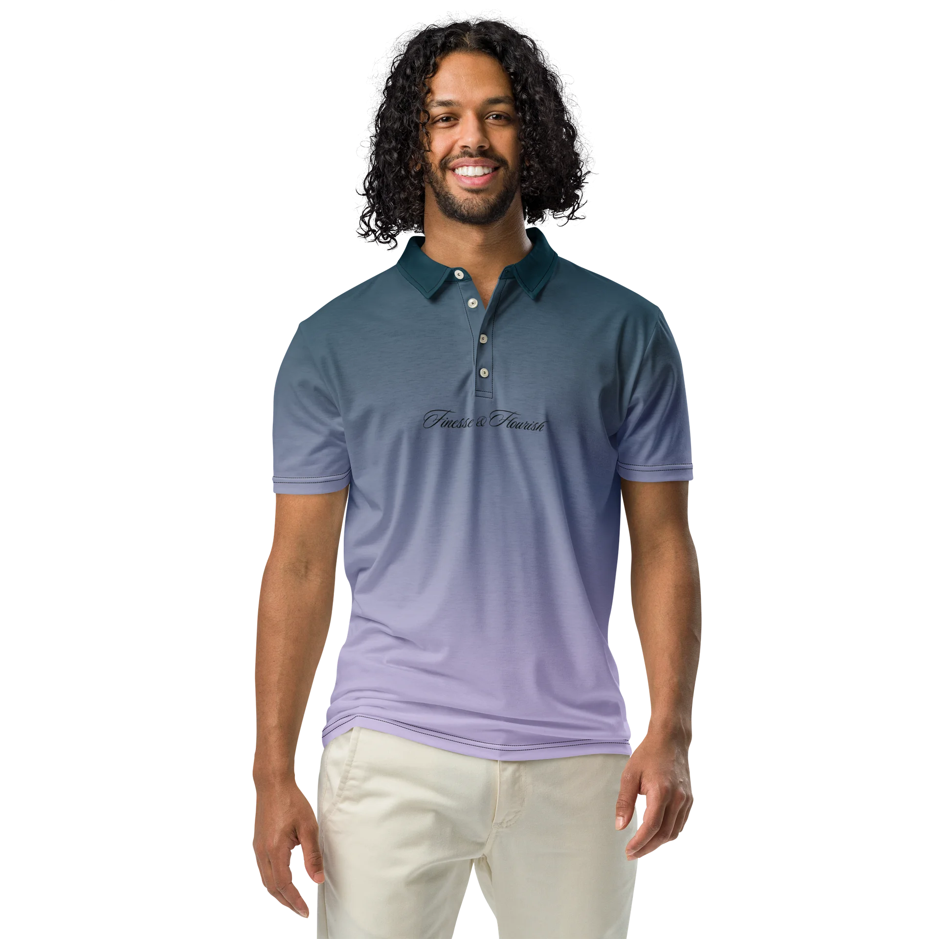F&F Script Fade Low Slim Fit Polo Shirt product image (3)