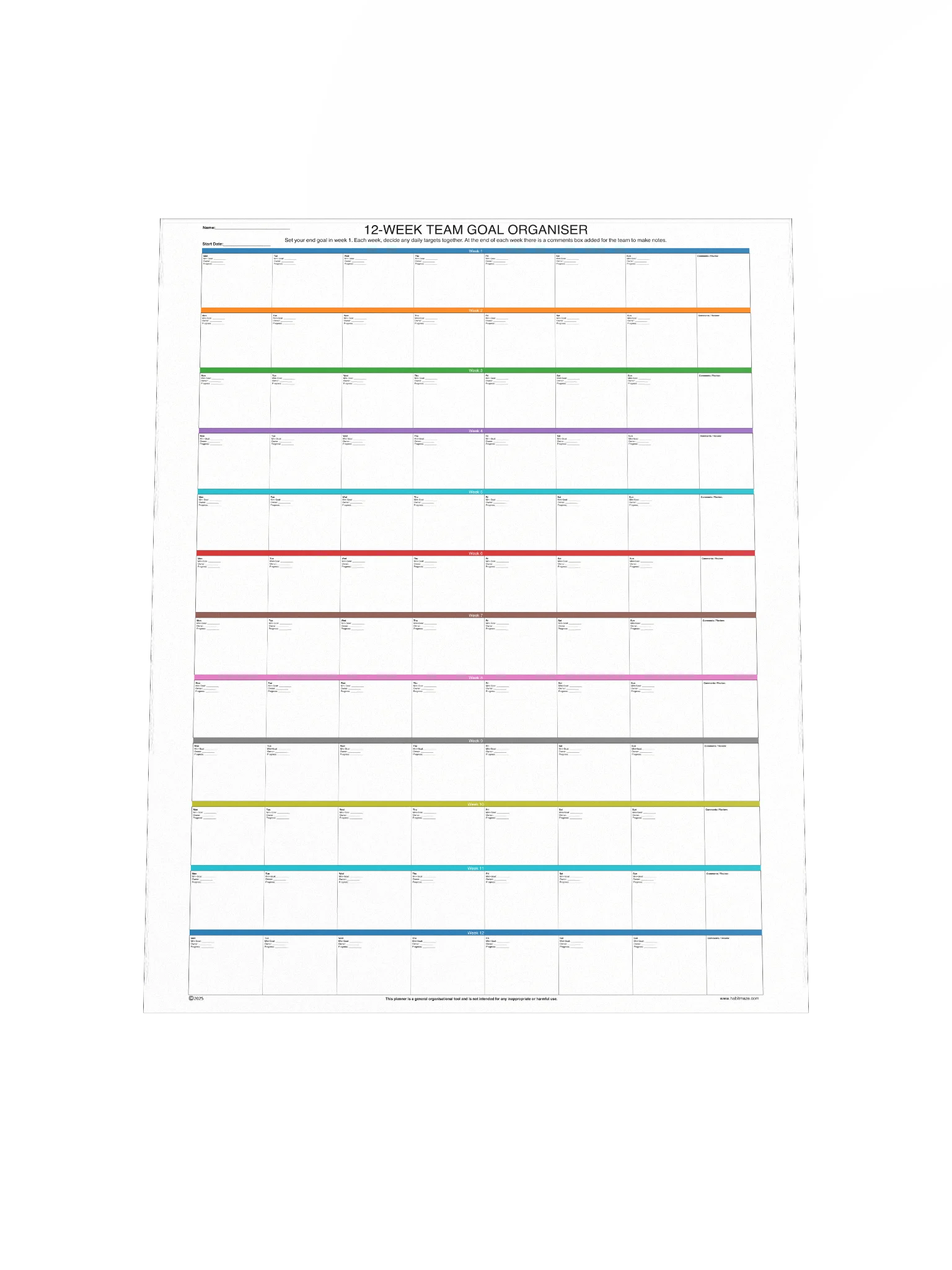 Team Goal Organiser 12 Week product image (5)