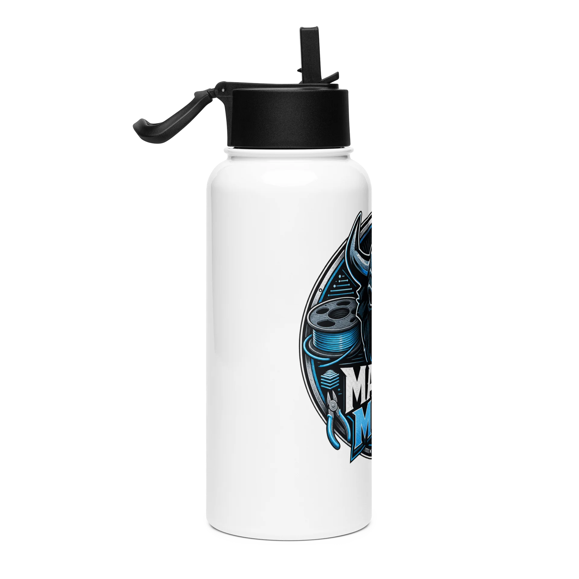 Maker Mode 32oz Water Bottle — Horned Skull Emblem product image (4)