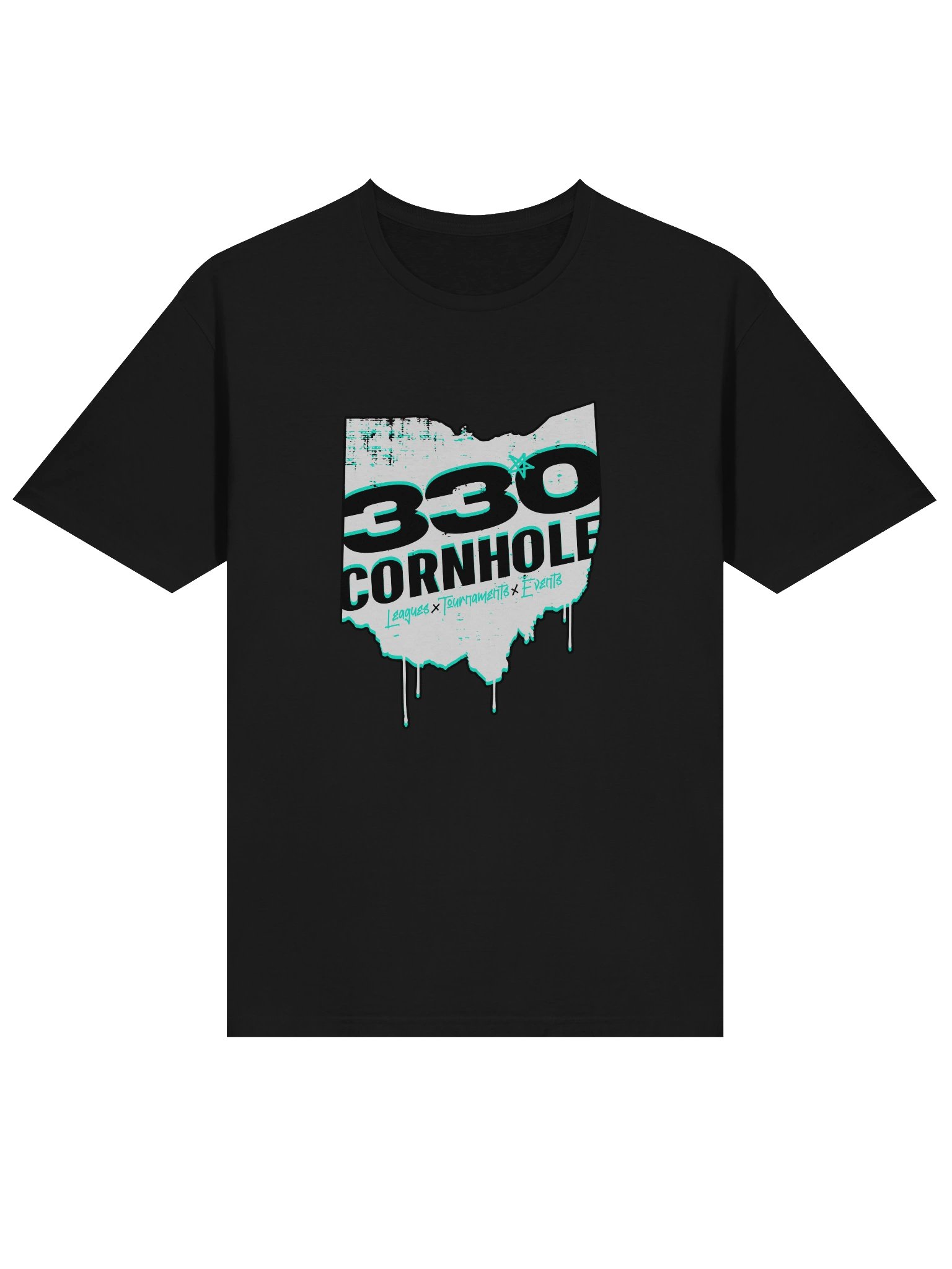 Gildan Softstyle 330 Cornhole Grunge State Outline T-Shirt - Front Logo product image (1)