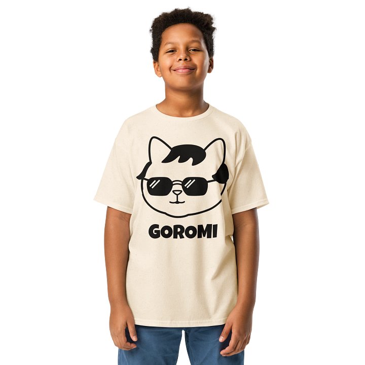 Goromi the Cat in Wig - Unisex Youth Heavyweight T-shirt product image (1)