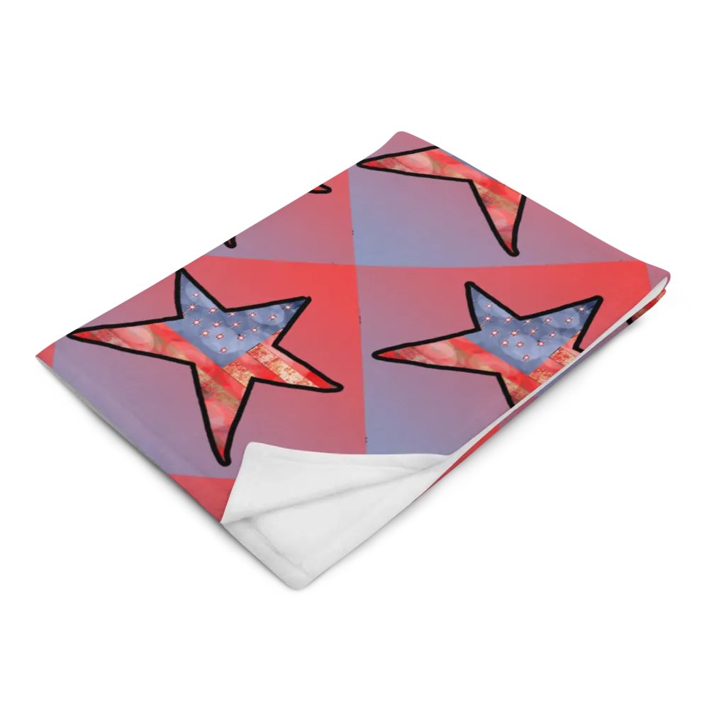 American Flag Star Pattern Throw Blanket product image (14)
