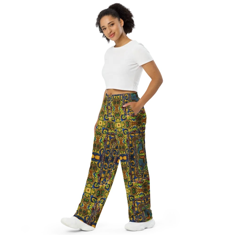 Medieval Kaleidoscope With Unicorns Wideleg Pants product image (4)
