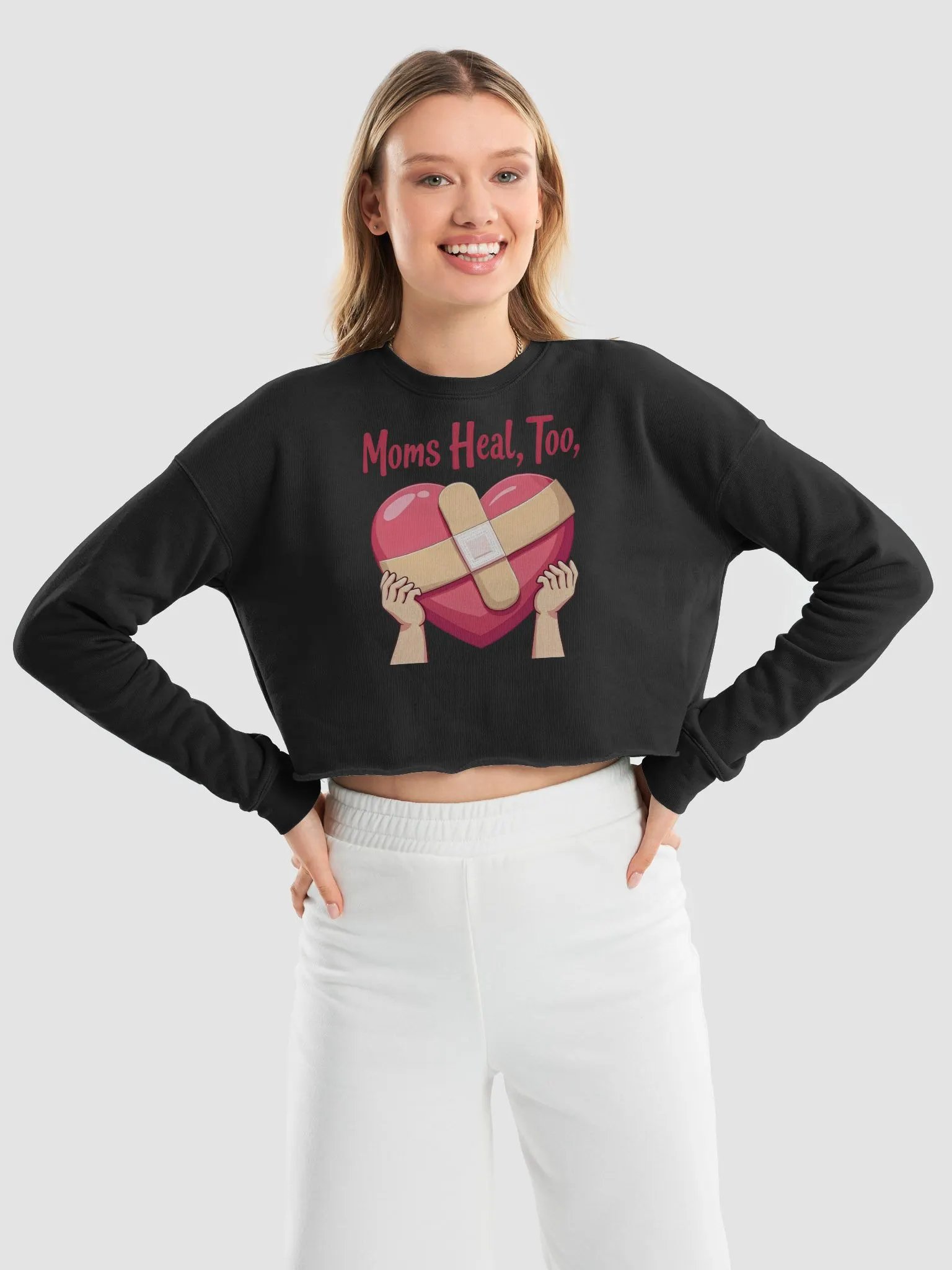 Moms Heal, Too Fleece Crop Sweatshirt product image (34)