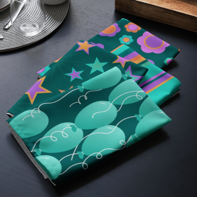 Cloth Napkin Set of 4 Colorful Party Time! Designs product image (2)