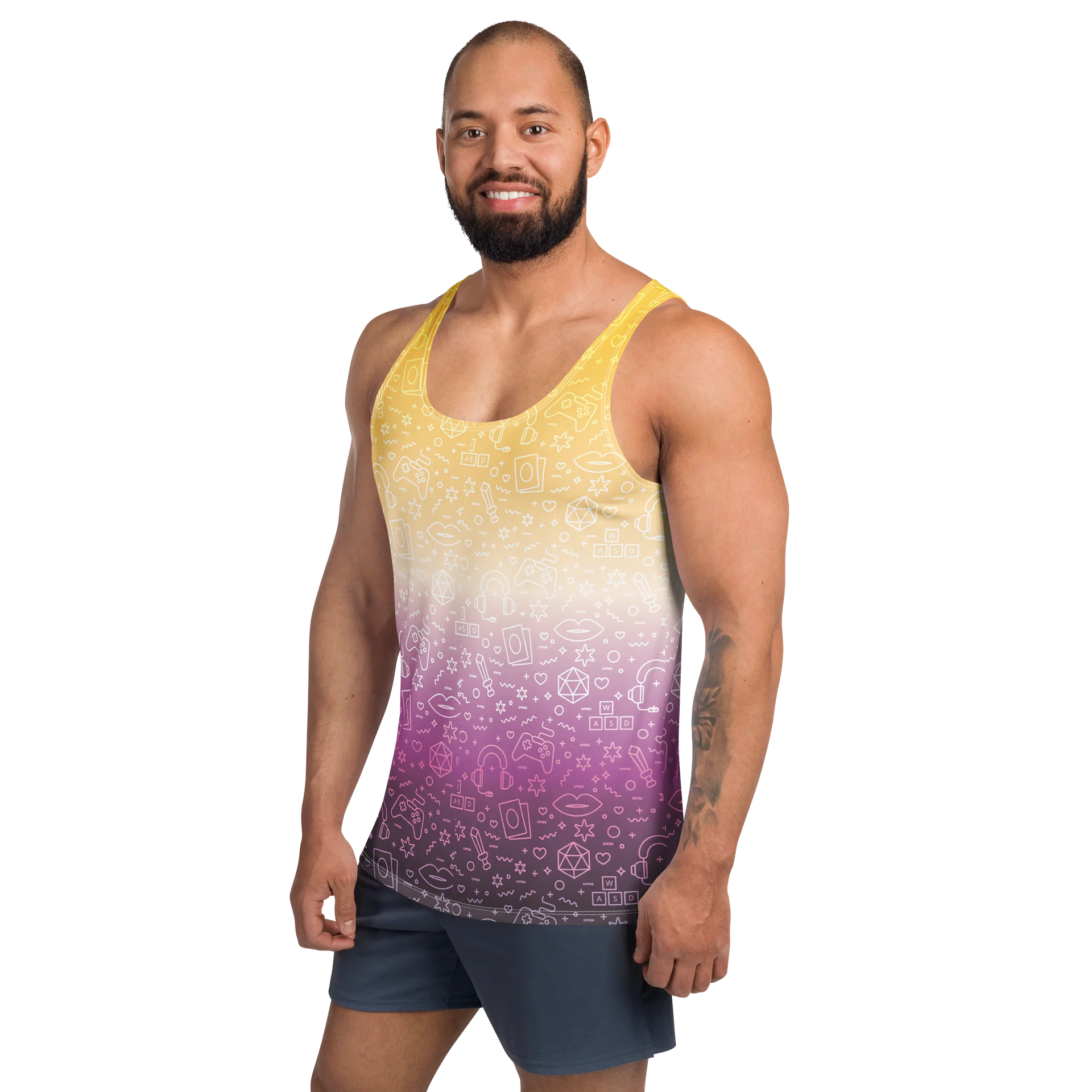 Nonbinary Tank 💛🤍💜🖤 product image (2)
