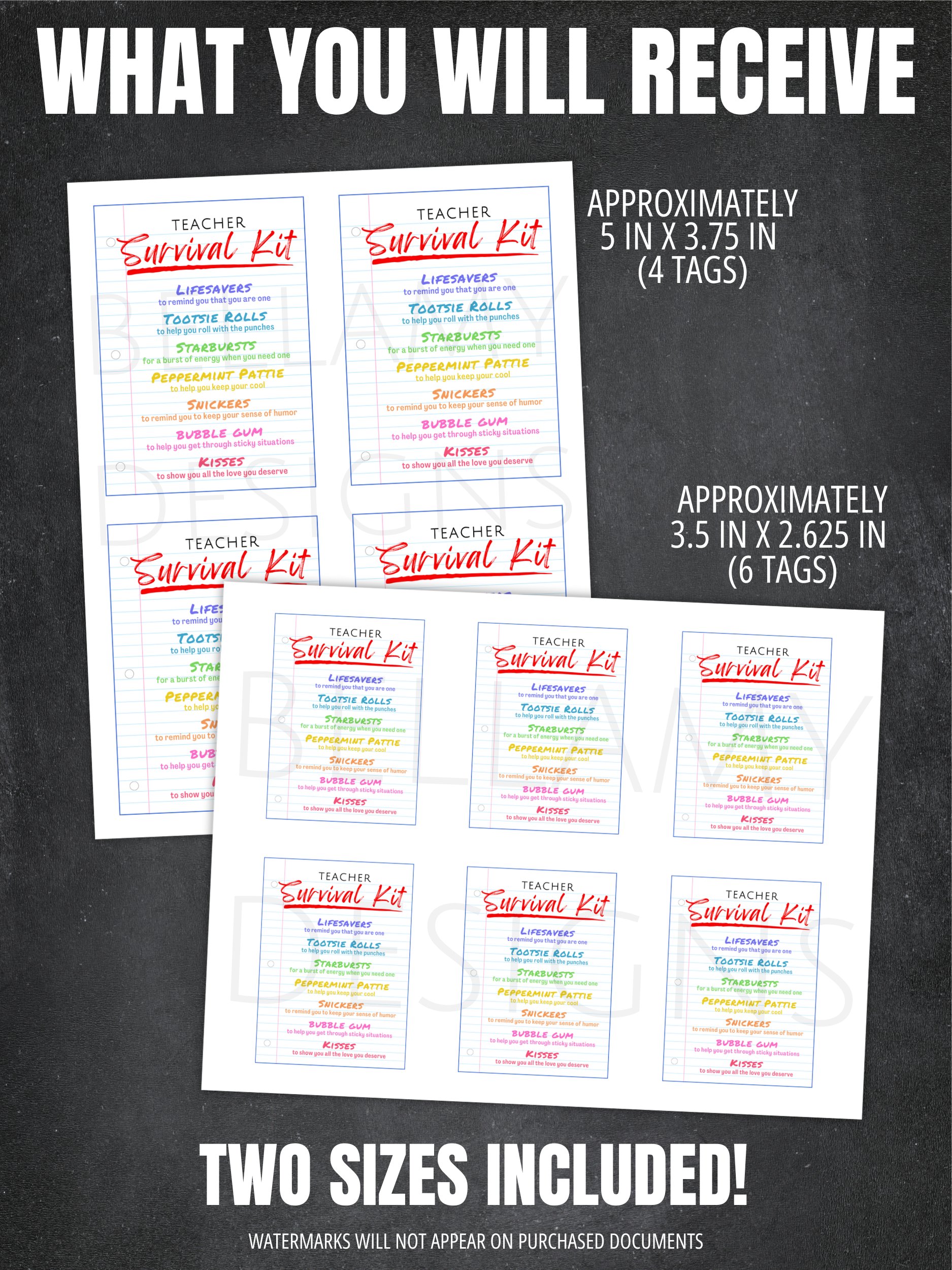Teacher Survival Kit Gift Tags product image (2)