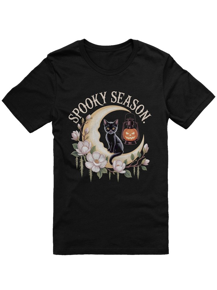 Spooky Season Cat on Moon T-Shirt product image (1)